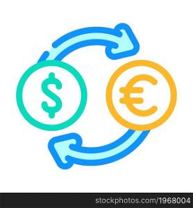 currency exchange color icon vector. currency exchange sign. isolated symbol illustration. currency exchange color icon vector illustration
