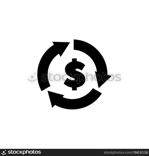 Currency Exchange. Flat Vector Icon. Simple black symbol on white background. Currency Exchange Flat Vector Icon