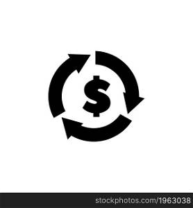 Currency Exchange. Flat Vector Icon. Simple black symbol on white background. Currency Exchange Flat Vector Icon
