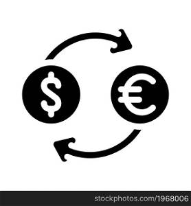 currency exchange glyph icon vector. currency exchange sign. isolated contour symbol black illustration. currency exchange glyph icon vector illustration