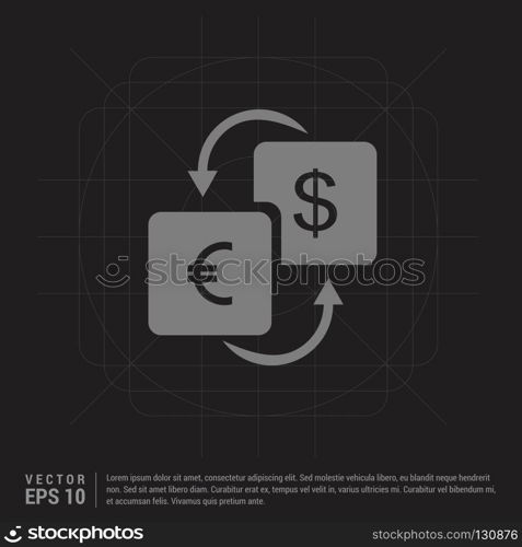 Currency exchange icon - Black Creative Background - Free vector icon