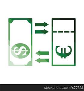 Currency exchange icon. Flat color design. Vector illustration.