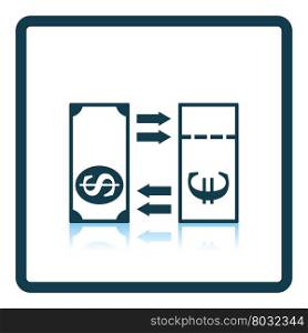 Currency exchange icon. Shadow reflection design. Vector illustration.