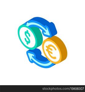 currency exchange isometric icon vector. currency exchange sign. isolated symbol illustration. currency exchange isometric icon vector illustration