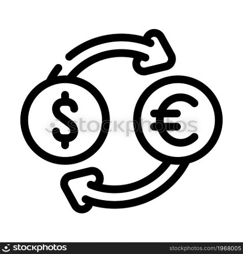 currency exchange line icon vector. currency exchange sign. isolated contour symbol black illustration. currency exchange line icon vector illustration