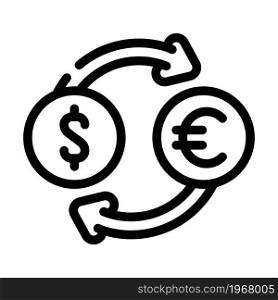 currency exchange line icon vector. currency exchange sign. isolated contour symbol black illustration. currency exchange line icon vector illustration