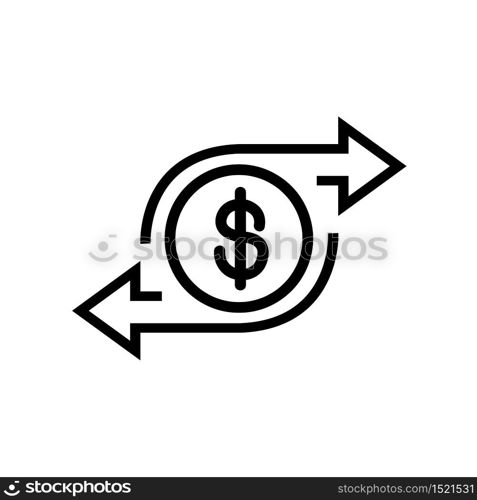 Currency exchange sign icon isolated on white background. Vector illustration