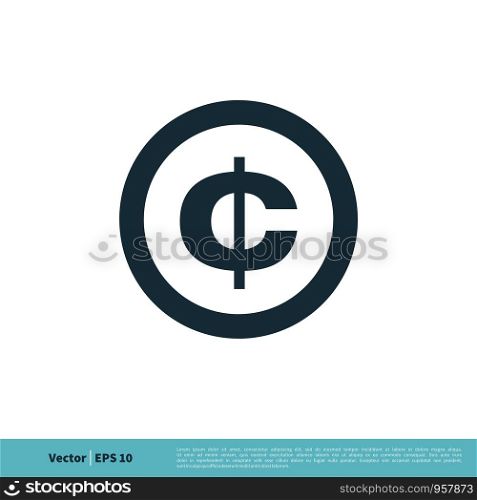 Currency Sign, Cent Money Icon Vector Logo Template Illustration Design. Vector EPS 10.