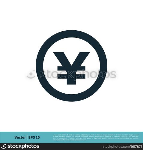 Currency Sign, Yen Money Icon Vector Logo Template Illustration Design. Vector EPS 10.