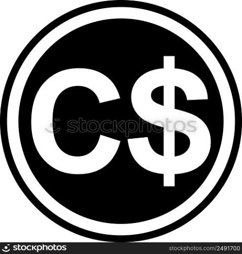 Currency symbol Canada, canadian dollar vector dollar sign