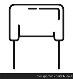Current capacitor icon outline vector. Circuit resistor. Electronic chip. Current capacitor icon outline vector. Circuit resistor