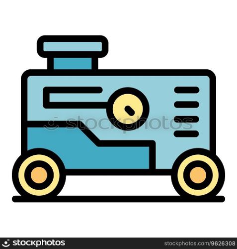Current generator icon outline vector. Power engine. Gas portable color flat. Current generator icon vector flat