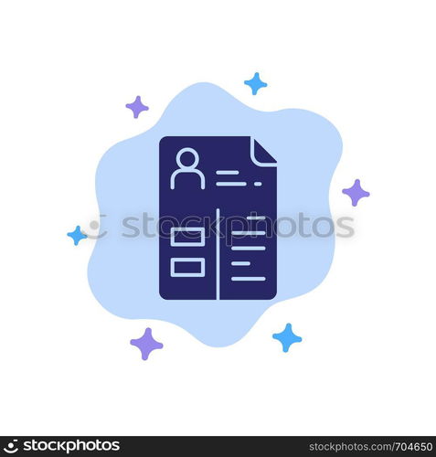 Curriculum, Cv, Job, Portfolio Blue Icon on Abstract Cloud Background