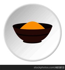 Curry spices icon in flat circle isolated on white vector illustration for web. Curry spices icon circle