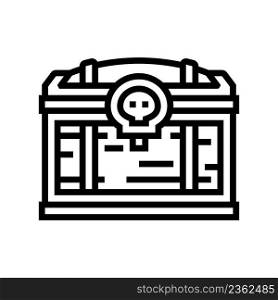 cursed chest line icon vector. cursed chest sign. isolated contour symbol black illustration. cursed chest line icon vector illustration