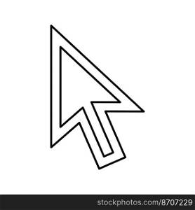 cursor arrow line icon vector. cursor arrow sign. isolated contour symbol black illustration. cursor arrow line icon vector illustration