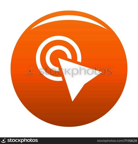 Cursor click element icon. Simple illustration of cursor click element vector icon for any design orange. Cursor click element icon vector orange