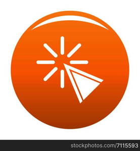 Cursor click icon. Simple illustration of cursor click vector icon for any design orange. Cursor click icon vector orange