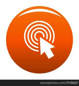 Cursor click round icon. Simple illustration of cursor click round vector icon for any design orange. Cursor click round icon vector orange