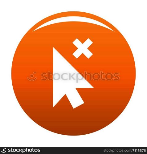 Cursor close element icon. Simple illustration of cursor close element vector icon for any design orange. Cursor close element icon vector orange