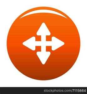 Cursor displacement element icon. Simple illustration of cursor displacement element vector icon for any design orange. Cursor displacement element icon vector orange