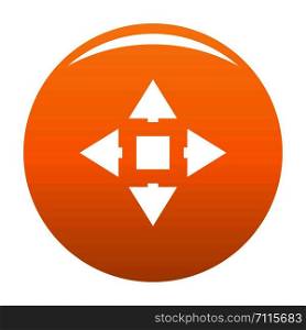 Cursor displacement icon. Simple illustration of cursor displacement vector icon for any design orange. Cursor displacement icon vector orange