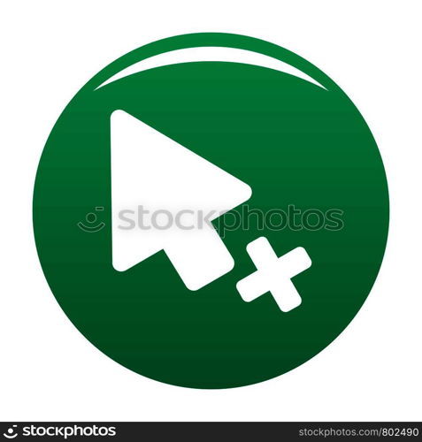 Cursor failure icon. Simple illustration of cursor failure vector icon for any design green. Cursor failure icon vector green