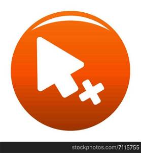 Cursor failure icon. Simple illustration of cursor failure vector icon for any design orange. Cursor failure icon vector orange