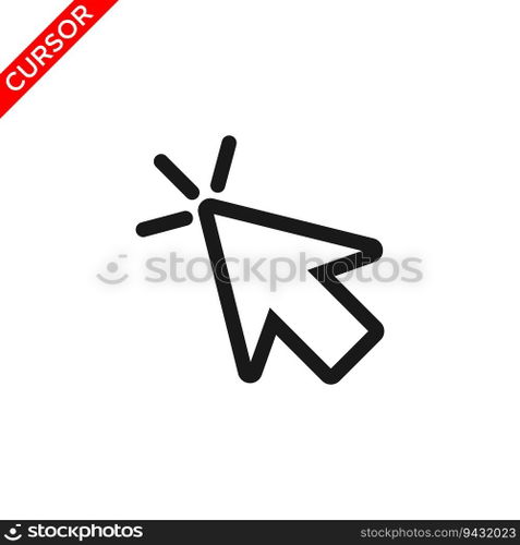 cursor icon, pointer icon vector logo template
