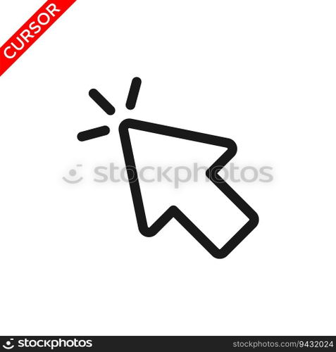cursor icon, pointer icon vector logo template
