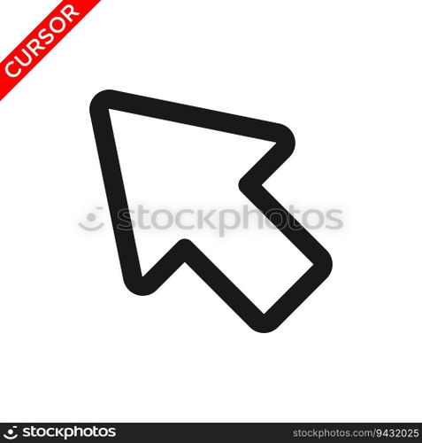 cursor icon, pointer icon vector logo template