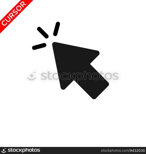 cursor icon, pointer icon vector logo template