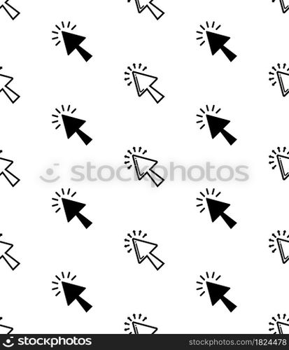 Cursor Icon Seamless Pattern, Computer Cursor Icon, Pointer, User Interface Icon Vector Art Illustration