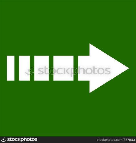 Cursor icon white isolated on green background. Vector illustration. Cursor icon green