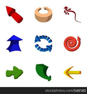 Cursor icons set. Cartoon illustration of 9 cursor vector icons for web. Cursor icons set, cartoon style