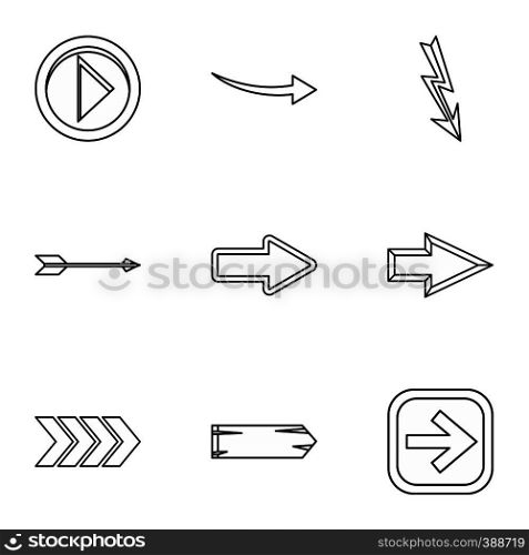 Cursor icons set. Outline illustration of 9 cursor vector icons for web. Cursor icons set, outline style