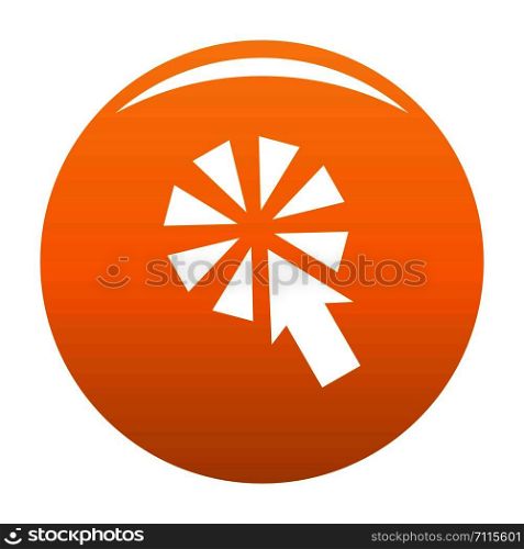 Cursor interactive click icon. Simple illustration of cursor interactive click vector icon for any design orange. Cursor interactive click icon vector orange