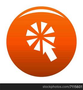 Cursor interactive click icon. Simple illustration of cursor interactive click vector icon for any design orange. Cursor interactive click icon vector orange