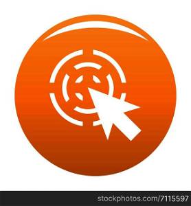 Cursor interactive icon. Simple illustration of cursor interactive vector icon for any design orange. Cursor interactive icon vector orange