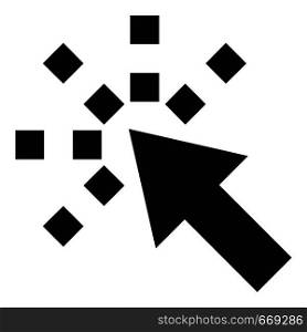 Cursor internet icon. Simple illustration of cursor internet vector icon for web. Cursor internet icon, simple black style