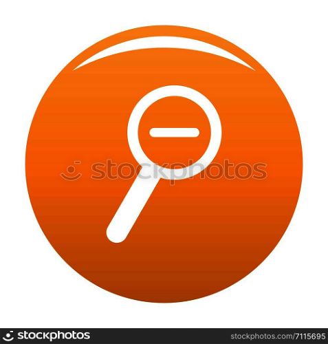 Cursor magnifier minus icon. Simple illustration of cursor magnifier minus vector icon for any design orange. Cursor magnifier minus icon vector orange