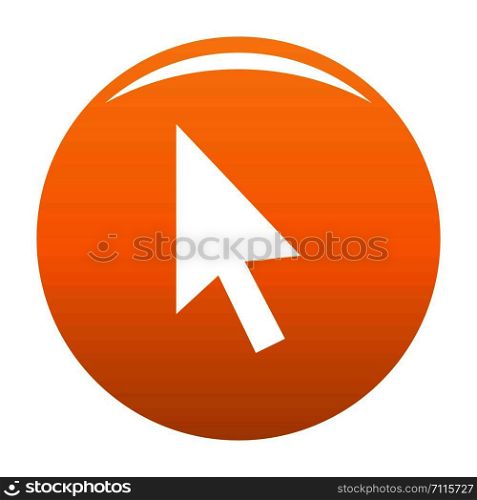 Cursor normal element icon. Simple illustration of cursor normal element vector icon for any design orange. Cursor normal element icon vector orange