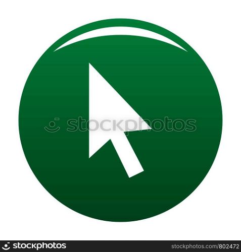 Cursor normal element icon. Simple illustration of cursor normal element vector icon for any design green. Cursor normal element icon vector green