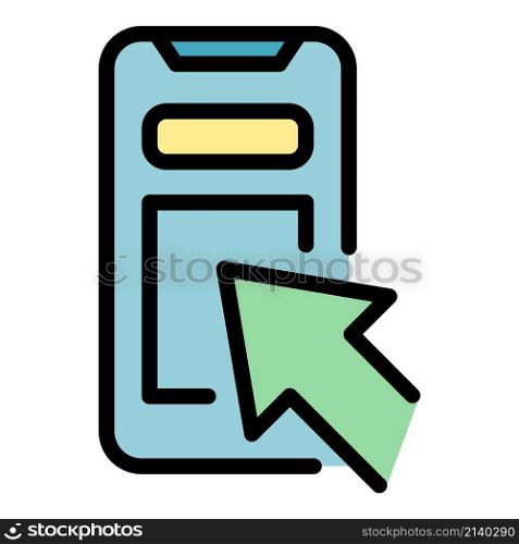 Cursor phone interface icon. Outline Cursor phone interface vector icon color flat isolated. Cursor phone interface icon color outline vector