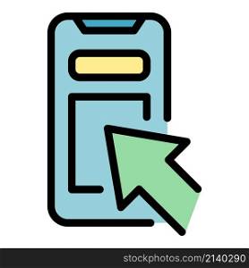 Cursor phone interface icon. Outline Cursor phone interface vector icon color flat isolated. Cursor phone interface icon color outline vector