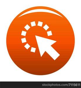 Cursor pixel icon. Simple illustration of cursor pixel vector icon for any design orange. Cursor pixel icon vector orange