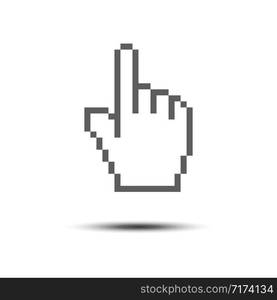 Cursor Pointer Icon Template. Click Finger Pixel Illustration Design.