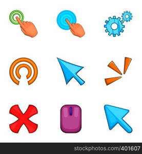 Cursor pointer icons set. Cartoon illustration of 9 cursor pointer vector icons for web. Cursor pointer icons set, cartoon style