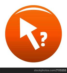 Cursor question icon. Simple illustration of cursor question vector icon for any design orange. Cursor question icon vector orange