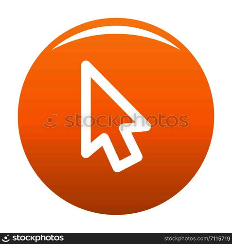 Cursor retro element icon. Simple illustration of cursor retro element vector icon for any design orange. Cursor retro element icon vector orange